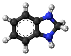 Ball-and-stick model of the benzimidazoline molecule