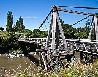 The Bertrand road suspension bridge