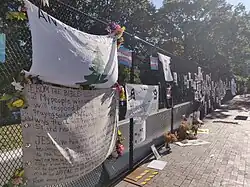 Pine Tree Flag being displayed at a Black Lives Matter protest, July 2020
