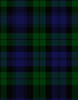 Black Watch tartan with a selvedge mark at the bottom (also herringbone) (detail)