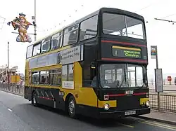Metro Coastlines-branded East Lancs bodied Leyland Olympian on the Promenade in August 2005