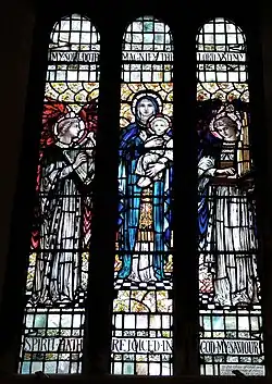 Whall window in St Mary's Church. Bleasby.Nottinghamshire. Image shown courtesy Diana Temperley.