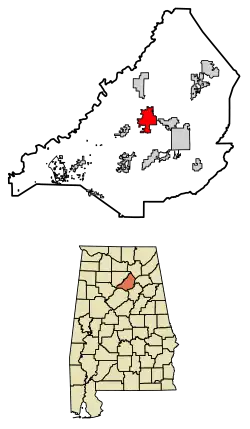 Location of Cleveland in Blount County, Alabama.