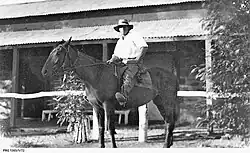 Bob Purvis Sr of Woodgreen Station outside Stuart Arms in 1922