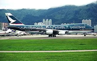 A Boeing 747-267B (B-HIB) in The Spirit of Hong Kong 97 special livery
