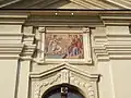 Mosaic on the front facade of the church