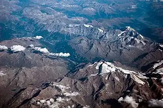 Bormio and Valfurva from 10 km (6 mi) above