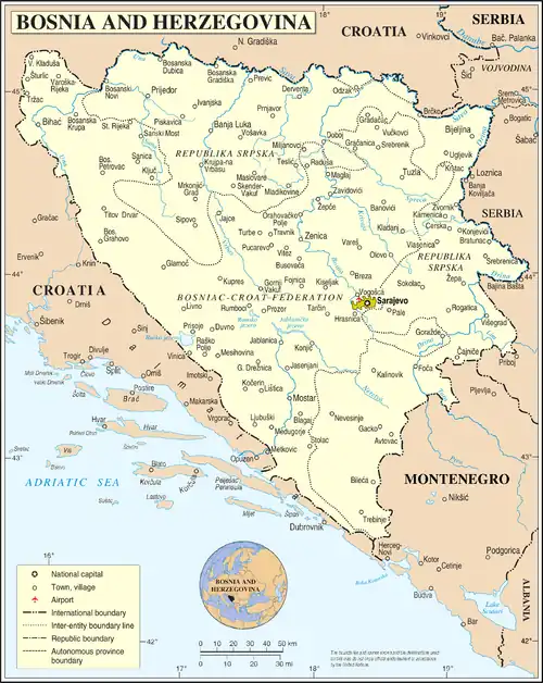 Main rivers in Bosnia and Hercegovina