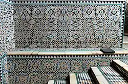 Bou Inania Madrasa, Fes, Morocco, originally c. 1350, with geometric patterns in zellij tilework
