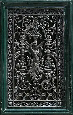 Renaissance Revival - Cast iron door window grill of a building on the Boulevard du Temple no. 42, Paris, unknown architect, c.1850