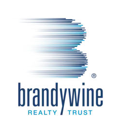 Brandywine Reality Trust logo formed from blue and white lines that create the letter B