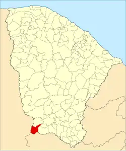 Location of Salitre in the State of Ceará