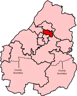 Map showing the location of the Bristol North East constituency in Avon under the boundaries created by the 2023 boundary review and first used at the 2024 general election.