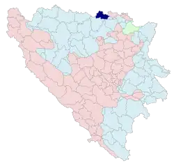 Location of Brod within Bosnia and Herzegovina
