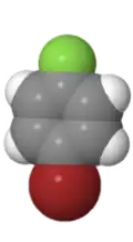 Space Filling Model of 4-Bromofluorobenzene