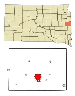 Location of Brookings, South Dakota