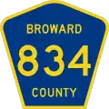 State Road 834 and County Road 834 marker