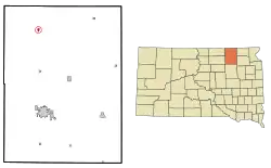 Location in Brown County and the state of South Dakota