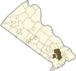 Location of Middletown Township in Bucks County, Pennsylvania