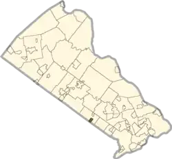 Location of Warminster Heights in Bucks County