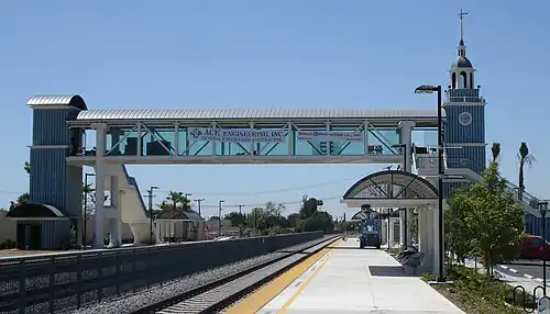 The platforms at Buena Park station