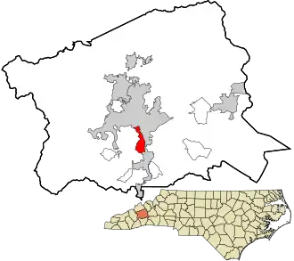 Location in Buncombe County and the state of North Carolina