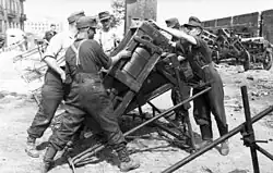 Positioning a rocket in a sWG&nbsp;40 firing frame