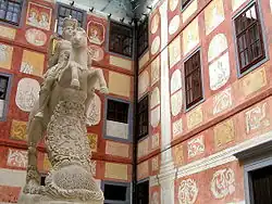 Courtyard with frescoes