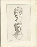 Two Busts of Women, in Galleria Giustiniana, 1631, engraving. The Royal Academy of Arts.