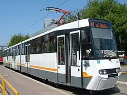 V3A-CH-PPC partial low-floor tram. The other variant is V3A-2010-CA with AC motors.