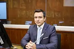 Noboa is sitting the National Assembly of Ecuador.