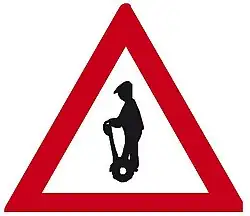 Persons on personal transporters - road sign in Czechia