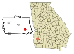 Location in Calhoun County and the state of Georgia