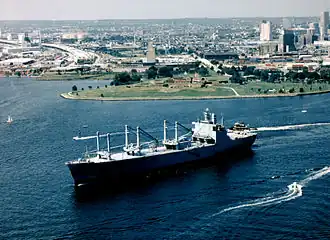 GTS&nbsp;Admiral W. M. Callaghan&nbsp;(T-AKR-1001), an O-class, gas turbine powered roll-on/roll-off cargo ship