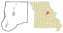 Location of Lake Mykee Town, Missouri