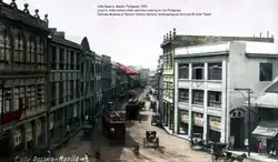 Shophouses line Binondo, Manila, Philippines, 1915