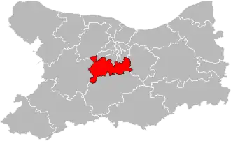 Situation of the canton of Évrecy in the department of Calvados