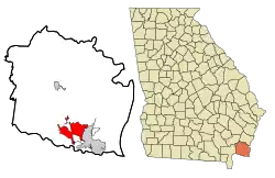 Location in Camden County and the state of Georgia