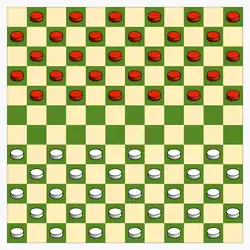 12×12 board, starting position in Canadian draughts