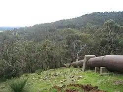 Pipeline crossing the Turner Road valley