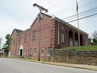 Canonsburg Armory, built in 1938, at West College Street and North Central Avenue.