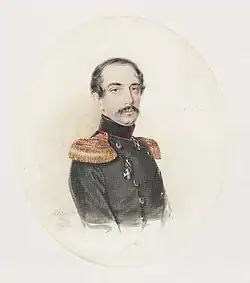a painting of this person in military garb.