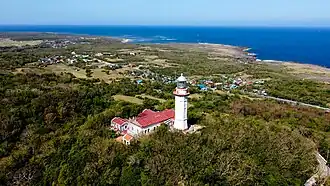 The lighthouse and the shoreline
