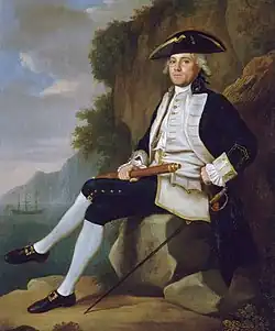 Captain Edward Vernon in the navy blue and white uniform of the Royal Navy (c1750)