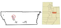 Location in Carbon County and the state of Utah