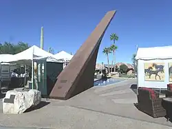 The Carefree Sundial during a town activity