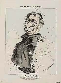 "Les Hommes D'Église." Caricature of Louis Veuillot, by Faustin Betbeder, 1870–1871.
