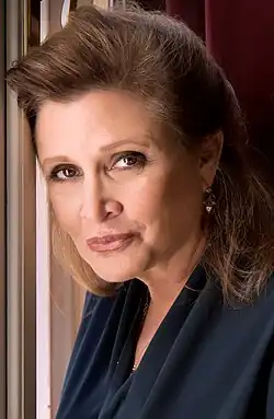 A photograph of Carrie Fisher