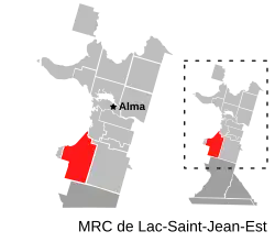Location of Métabetchouan–Lac-à-la-Croix