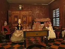 Dollhouse interior with dolls, Nuremberg, Germany, c. 1650–1700